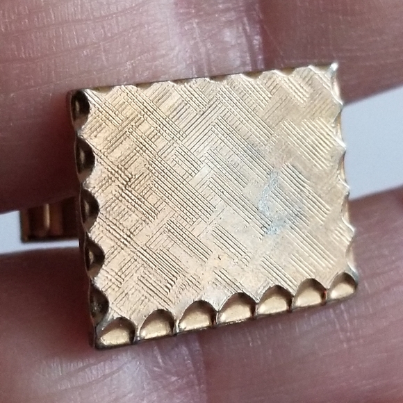 Vintage cuff links gold tone metal - Picture 11 of 13